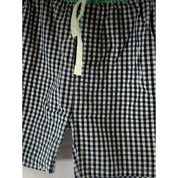 SANT AND ABEL Men's Green-Navy Gingham Hepburn Lightweight Sleep Shorts SZ S - Picture 4 of 5